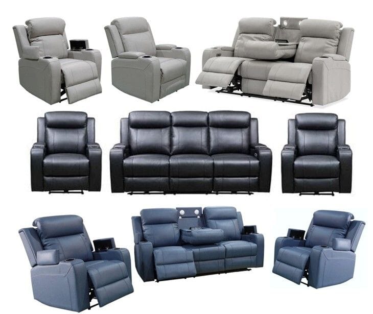 Arnold 3 Seater Leather Electric Lounge Suite