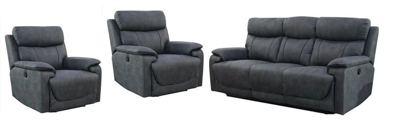 Jefferson Electric 3 Seater Reclining Lounge Suite With Rocker Recliners