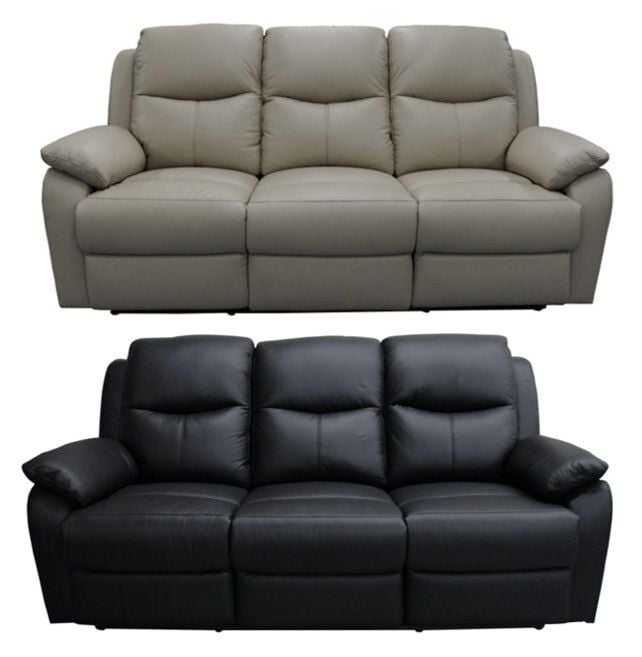 Sussex 3 Seater Leather Reclining Lounge Main Sussex 3 Seater Leather Reclining Lounge Main