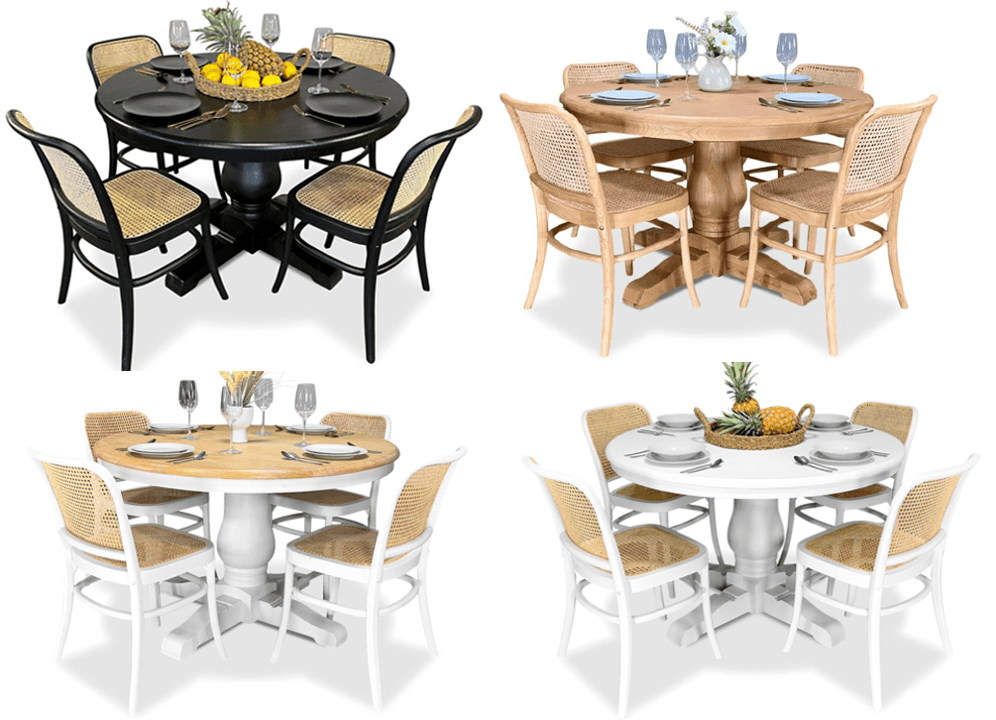 Bristol 5 Piece Dining Suite with Paris Chairs - 1200mm