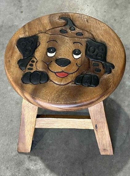 Dog Timber Kids Stool