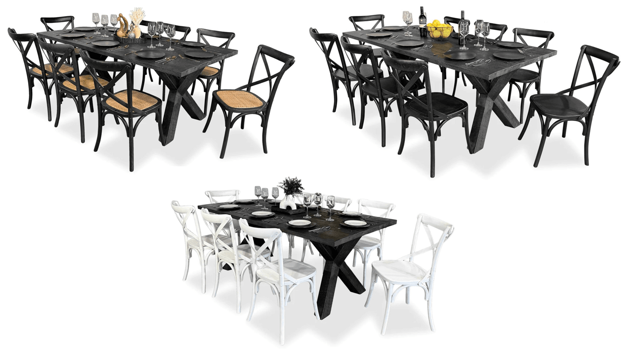 Sussex 9 Piece Dining Suite - Crossback Chair