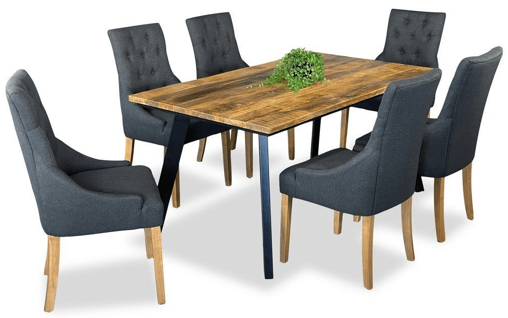 Retro 7 Piece Dining Suite with Riga Chairs