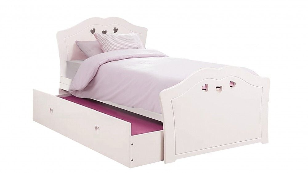 Hearts King Single Bed With Trundle