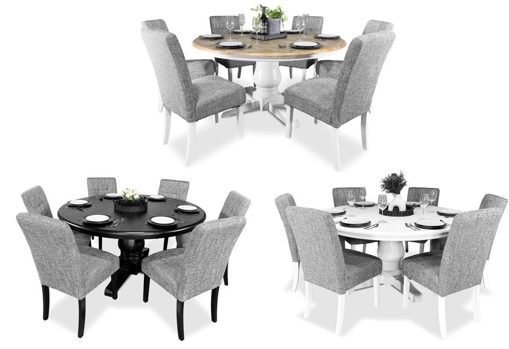Bristol 7 Piece Dining Suite with Waffle Chairs - 1500mm