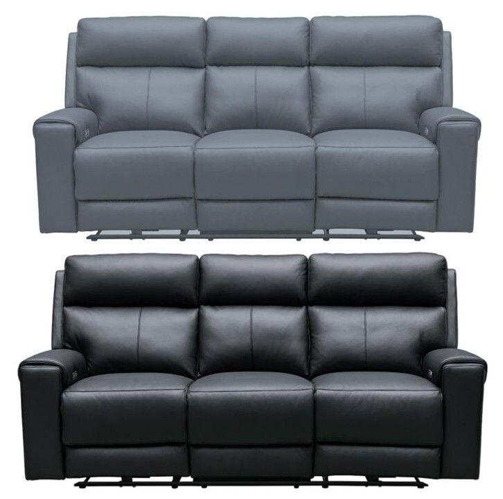 Olivia 3 Seater Leather Electric Reclining Lounge
