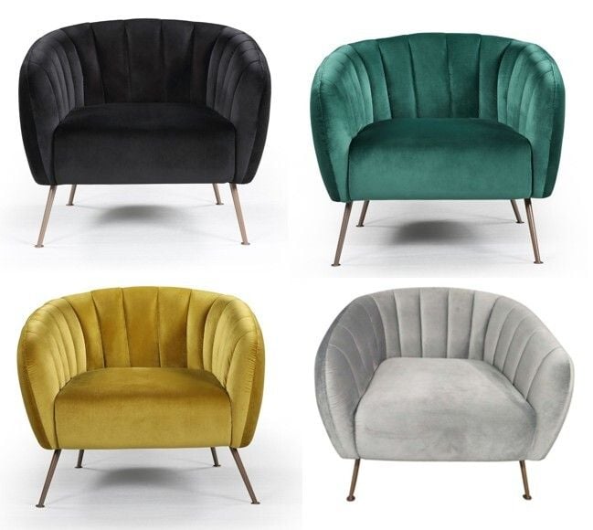 Monet Velvet Accent Chair