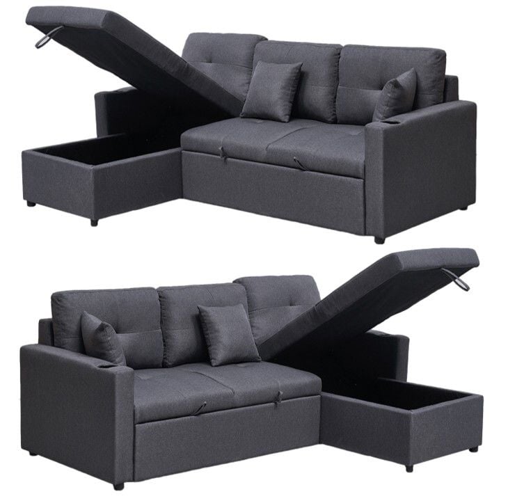 Ellie Sofa Bed with Reversible Storage Chaise