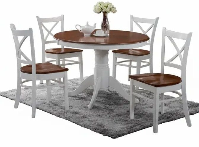 Crossback 5pce Round Dining Suite