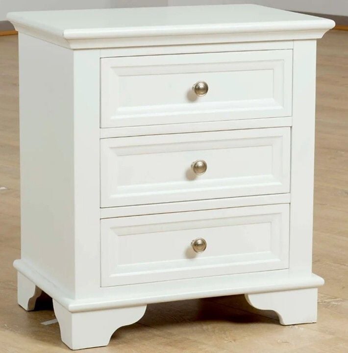 White Hampton Bedside Table