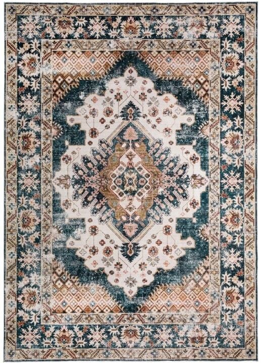 Traditional Rug - Blue & Pink