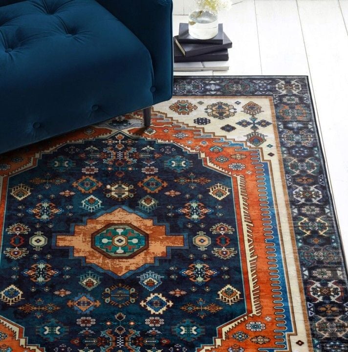 Traditional Rug - Sapphire Blue & Orange Related