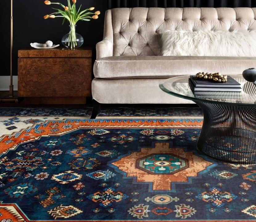 Traditional Rug - Sapphire Blue & Orange Related