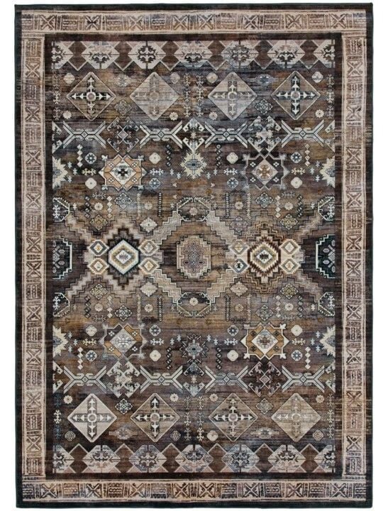 Traditional Rug - Gold Brown & Grey