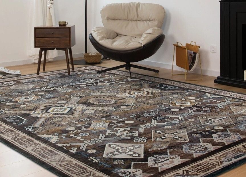 Traditional Rug - Gold Brown & Grey Related