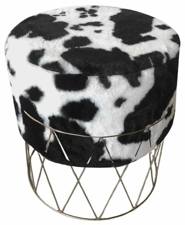 Cowhide Print Stool
