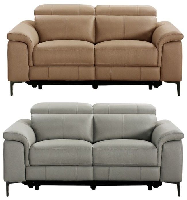 Kevin Electric Leather 2 Seater Reclining Lounge