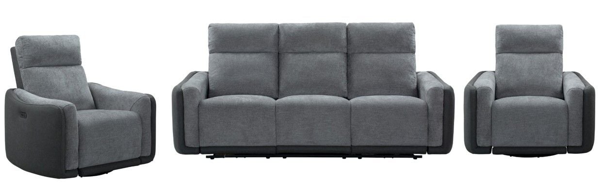Momba Electric 3 Seater Lounge Suite with Rocking & Swivel Recliners Main Momba Electric 3 Seater Lounge Suite with Rocking & Swivel Recliners Main