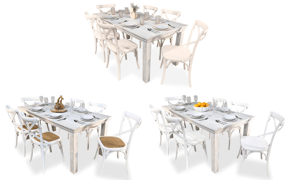 Jakarta 7 Piece Dining Suite with Crossback Chairs