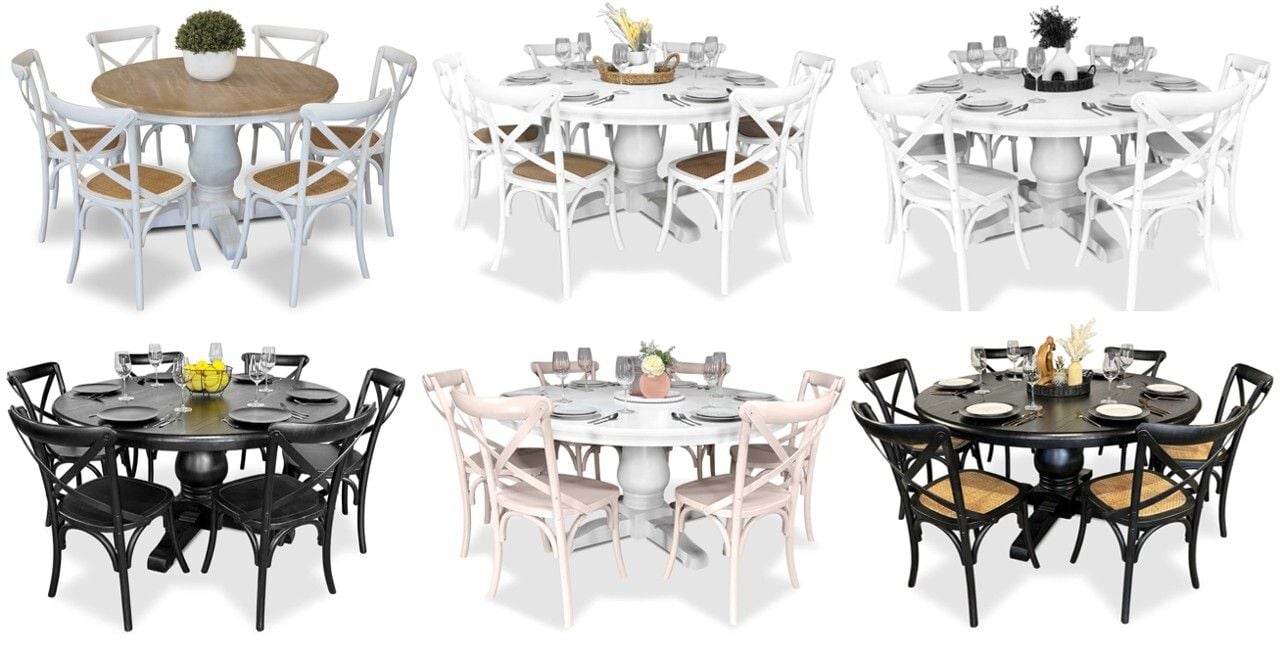 Bristol 7 Piece Dining Suite with Crossback Chairs - 1500mm