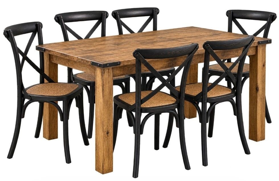 Foundry 7 Piece Dining Suite with Crossback Chairs Related