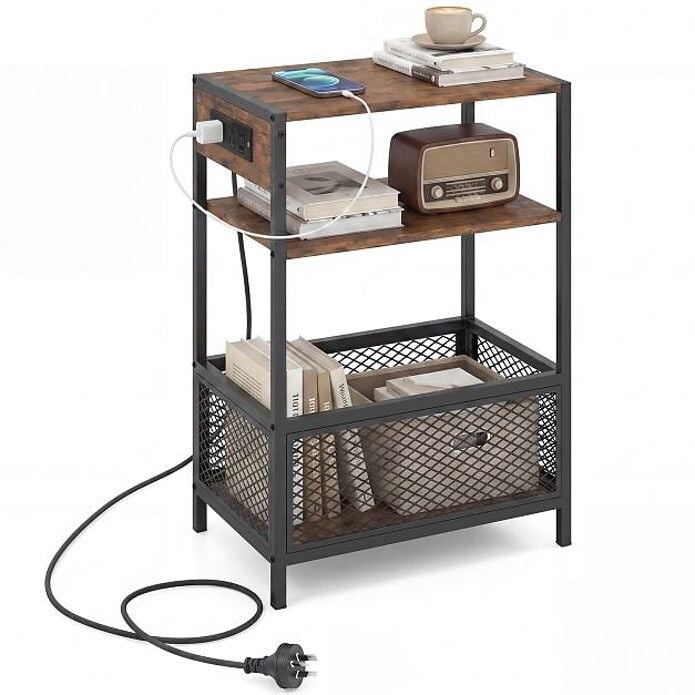 Three Tier Charging Station Side Table