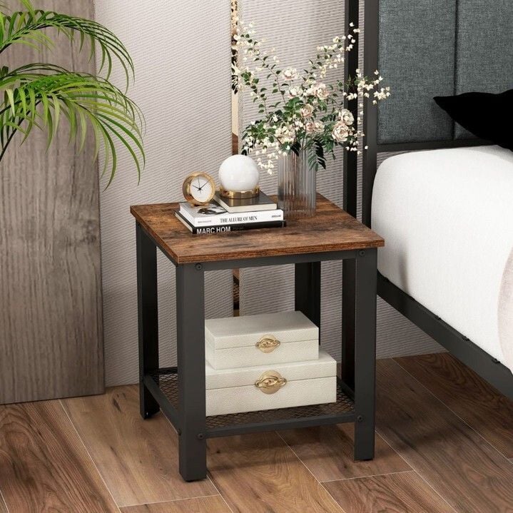 Rustic 2 Tier Side Table Related