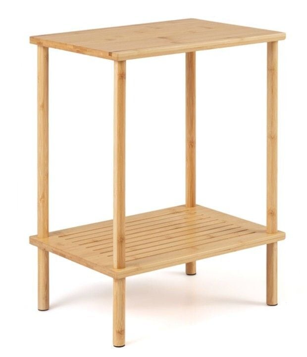 Natural Side Table with Shelf Main Natural Side Table with Shelf Main
