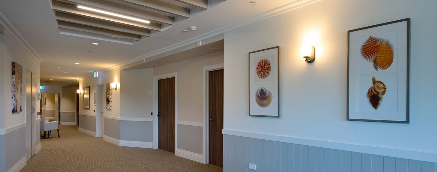 Hallways of Peninsula Village Residential Aged Care