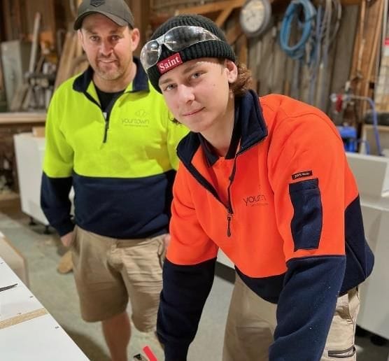Photo of Glen Woodman and Lee Martyr in a workshop