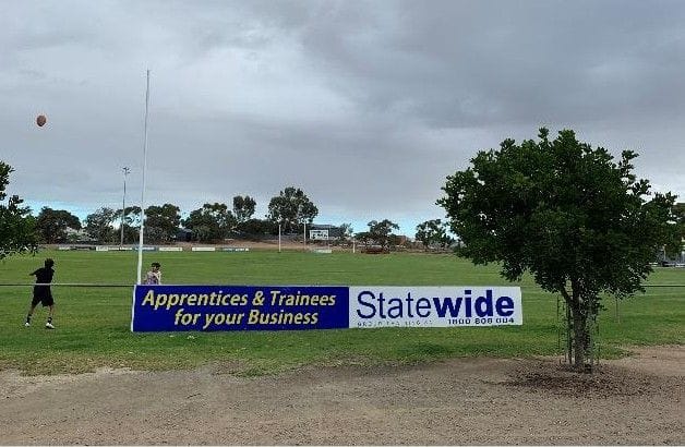 Photo of SGT's sponsor sign at football oval