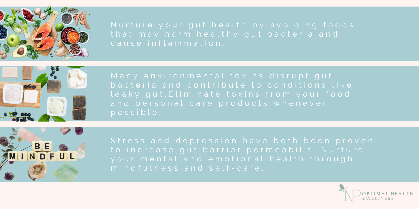 Ways to nurture a healthy gut through diet, stress management and reducing exposure to environmental toxins. 
