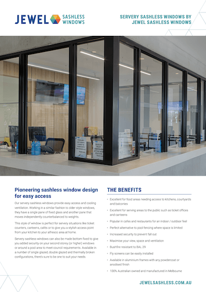 SERVERY SASHLESS WINDOWS SERVERY SASHLESS WINDOWS
