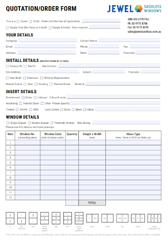 Quotation/Order Form