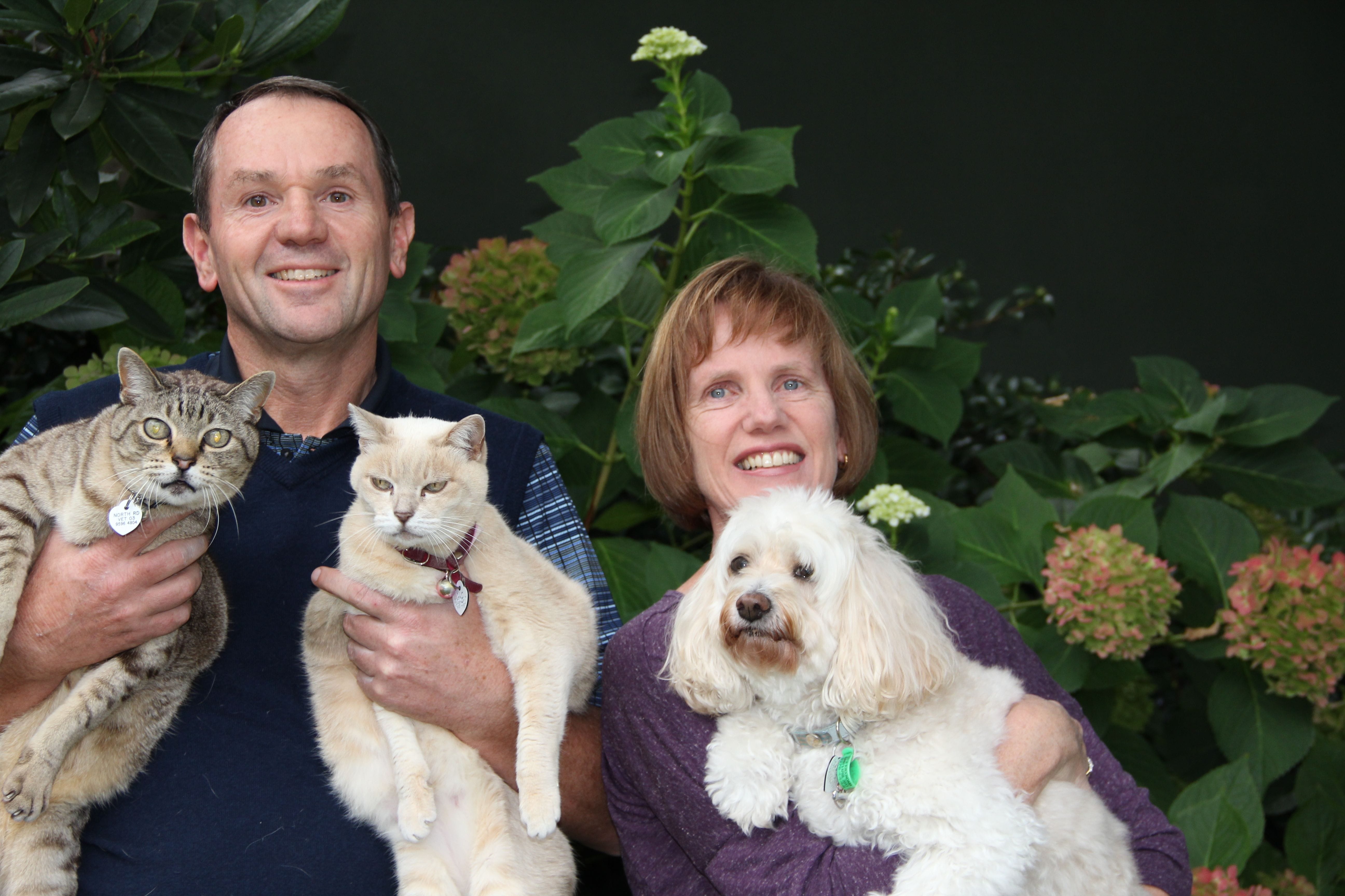 Dr Andrew Milledge and Dr Wendy Milledge, practice managers and owners of North Road Veterinary Centre