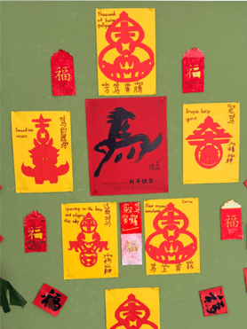 Chinese Zodiac Learning Display Classroom display showing the Year of the Horse as part of Chinese zodiac learning