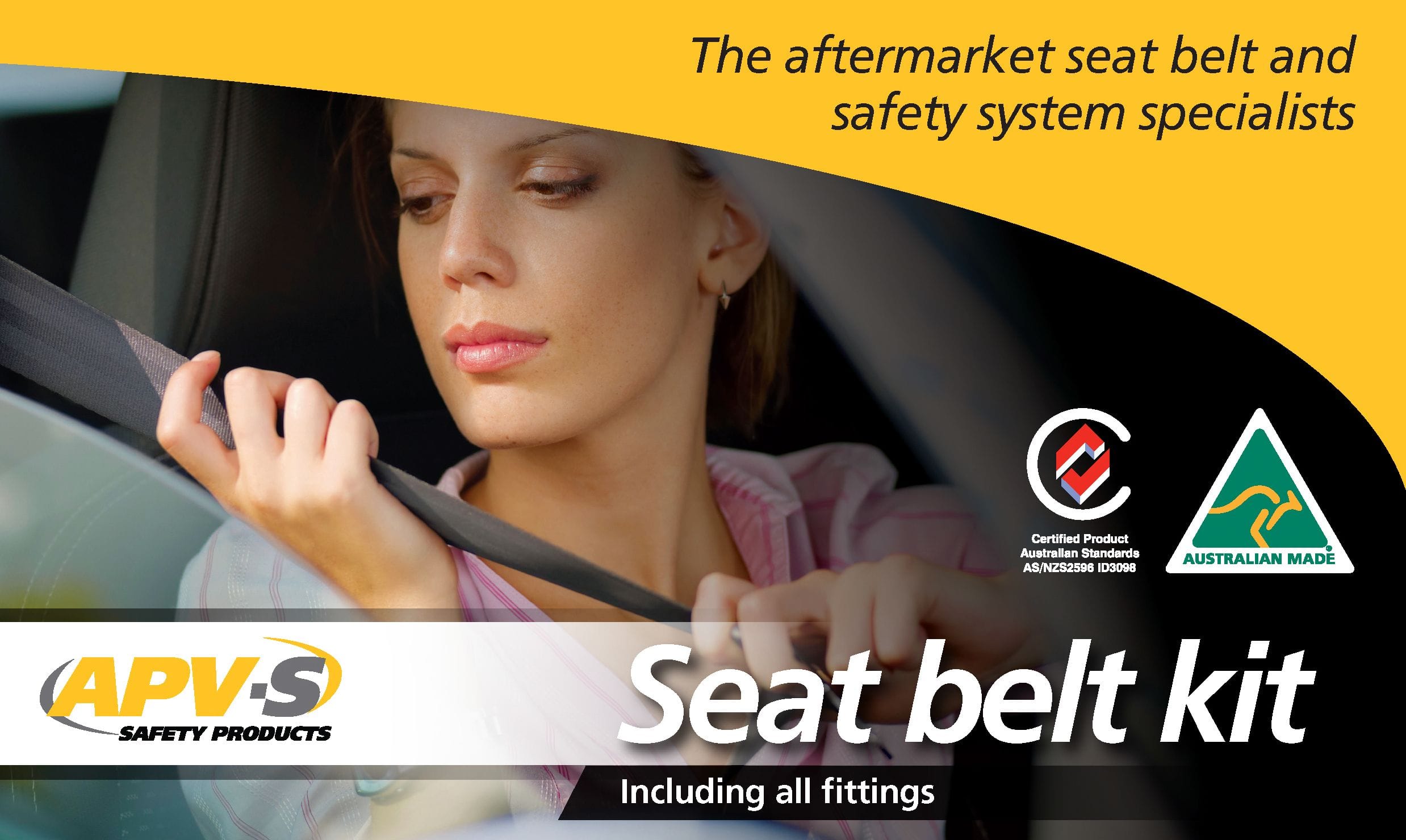 Seat belt kits for cars, light commercials, 4WD, SUV and small passenger vehicles