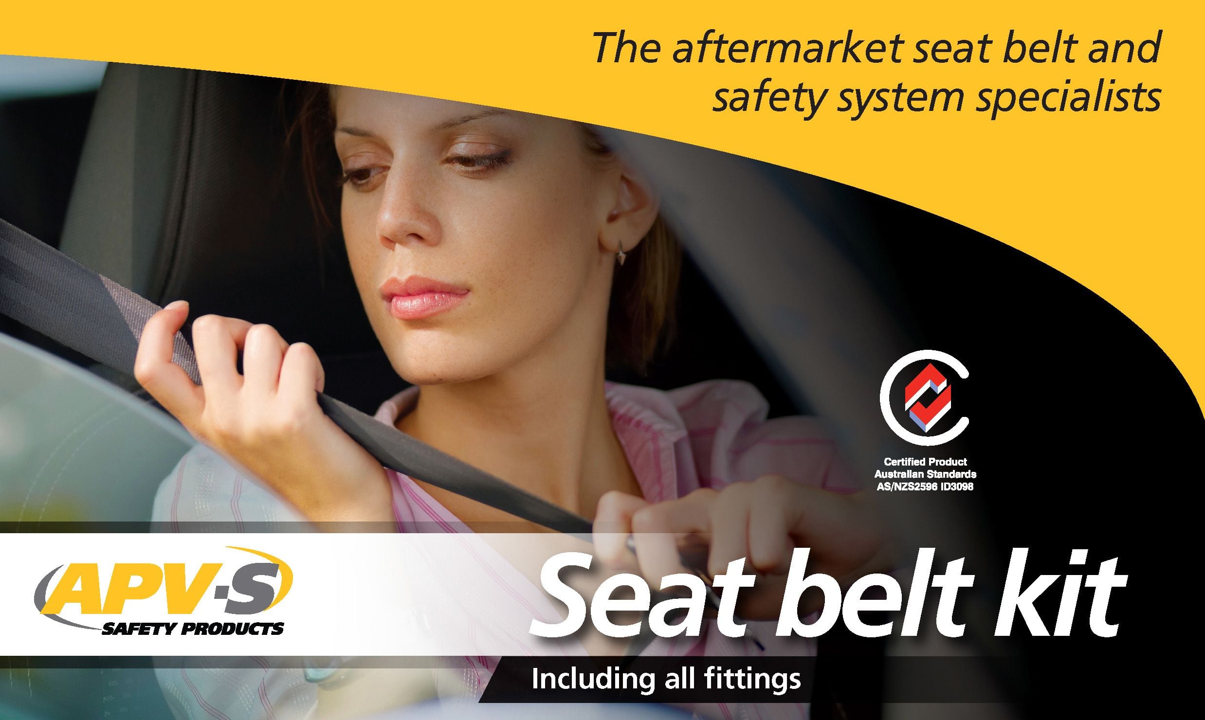 Seat belt kits for cars, light commercials, 4WD, SUV and small passenger vehicles Seat belt kits for cars, light commercials, 4WD, SUV and small passenger vehicles