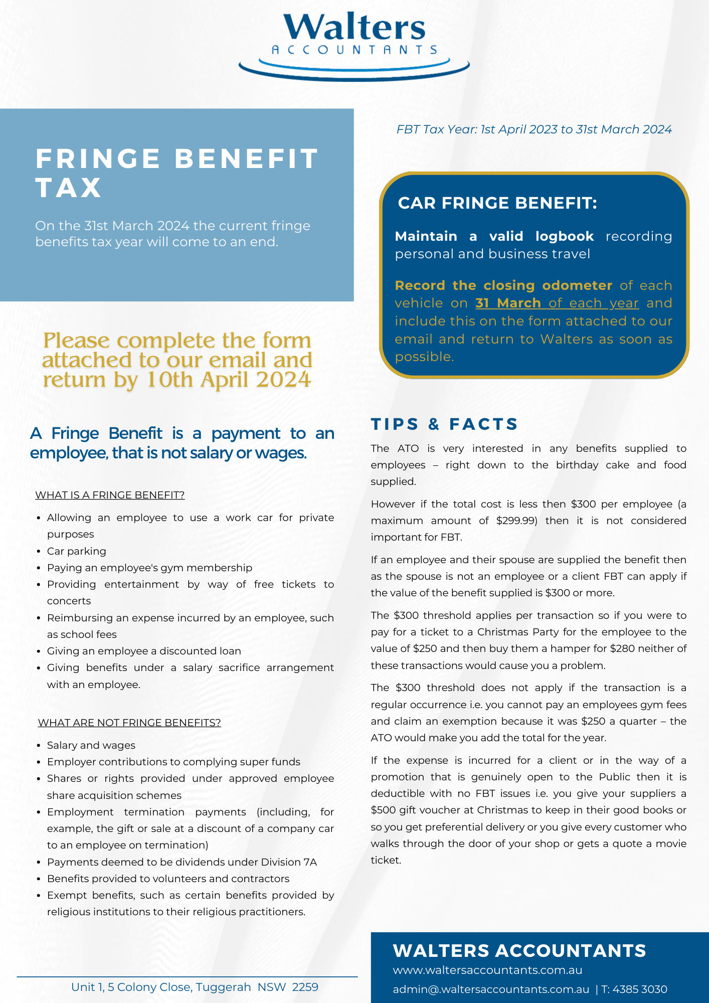 Fringe Befit Tax Flyer Page 1