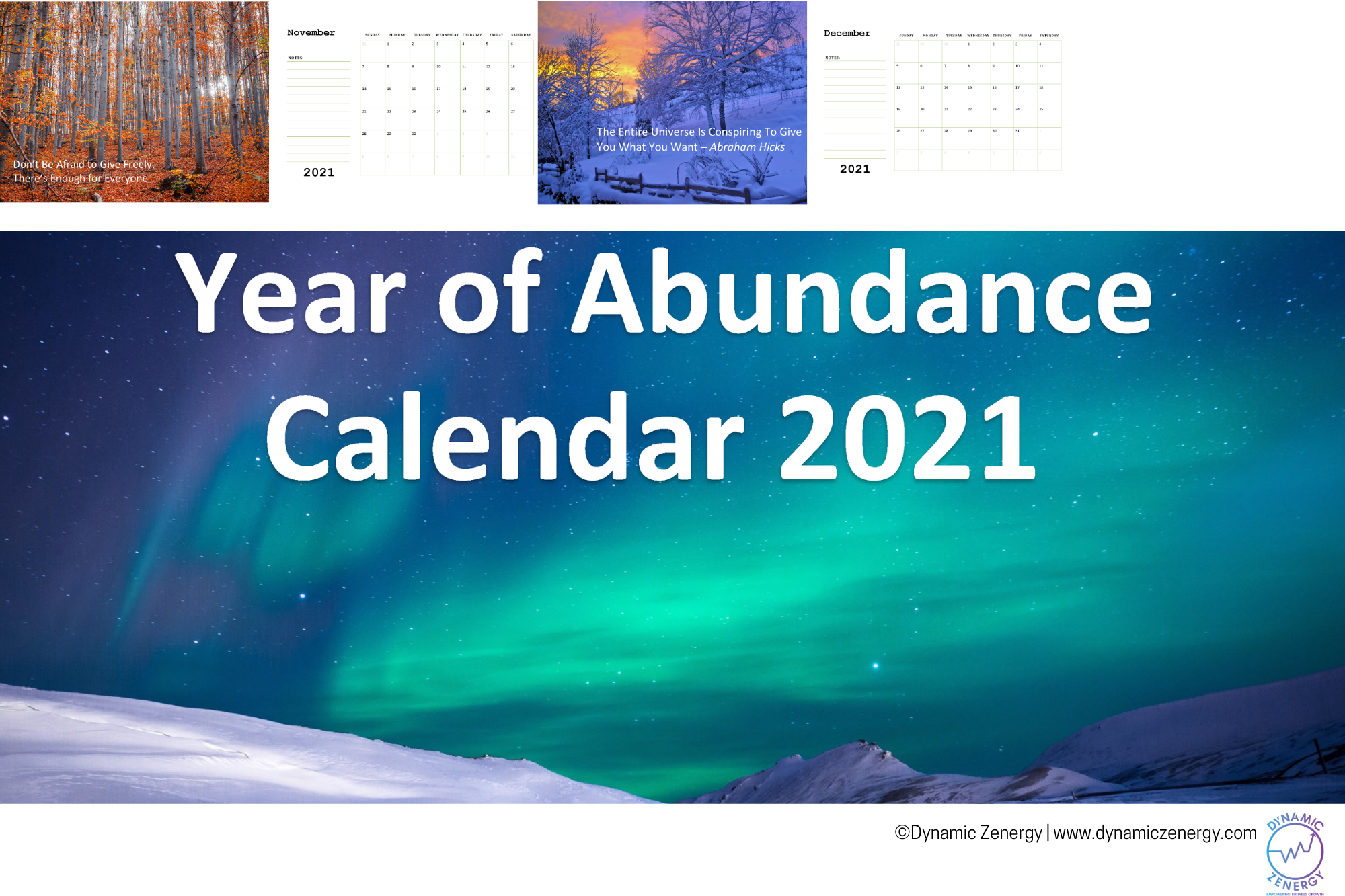 2021 year of abundance calendar