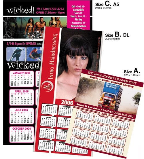 Magnetised Calendar Examples
