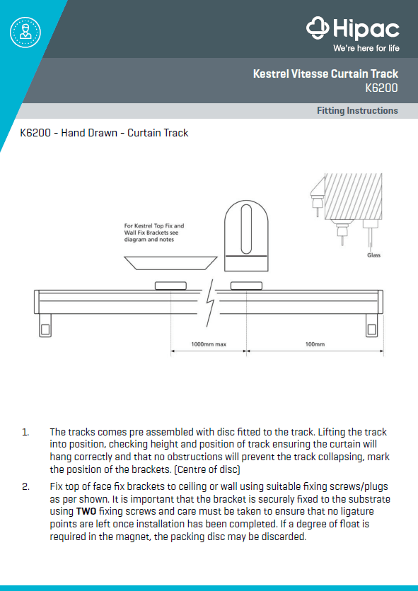 Vitesse K6200 Window Curtain Tracking At Risk Patient Protection