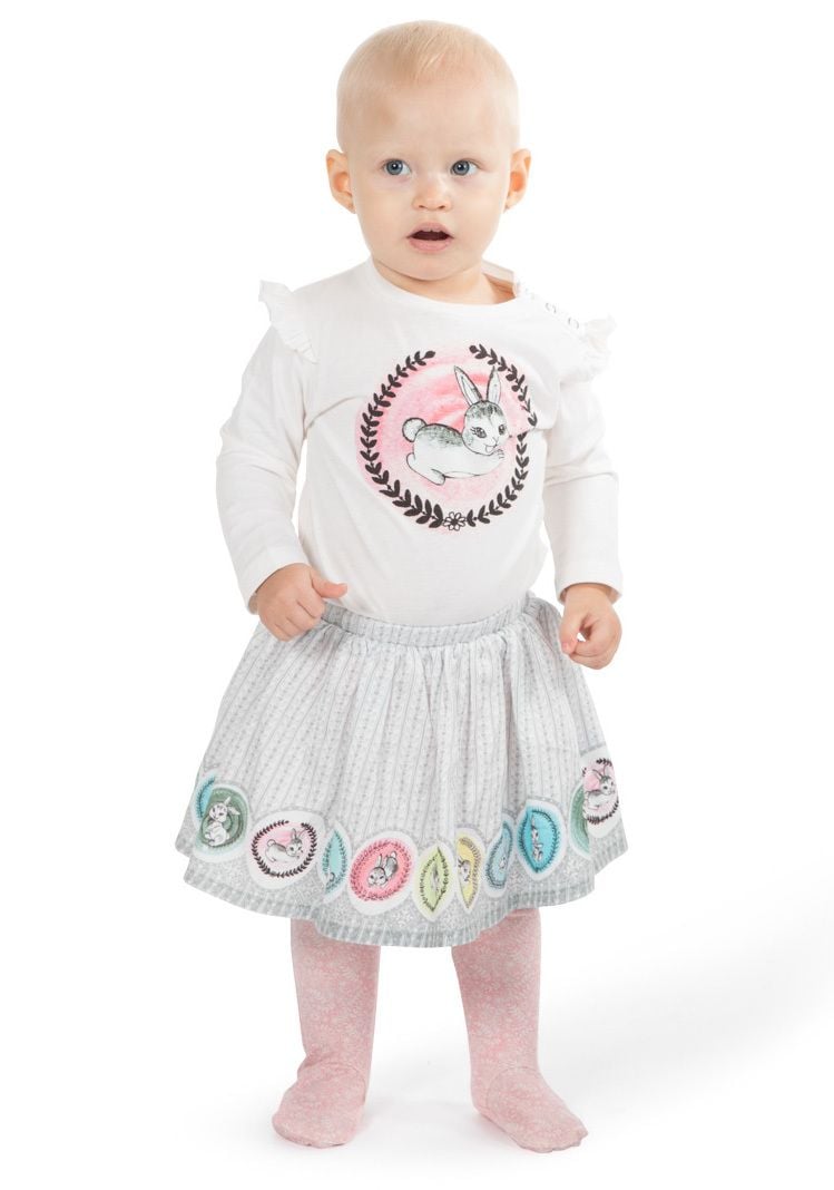 Little Wings by Paper Wings - T-Shirt with Shoulder Frills - Cameo Bunny