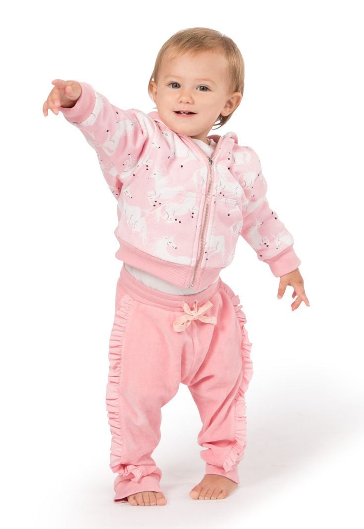 Little Wings by Paper Wings - Frilled Velour Trackies