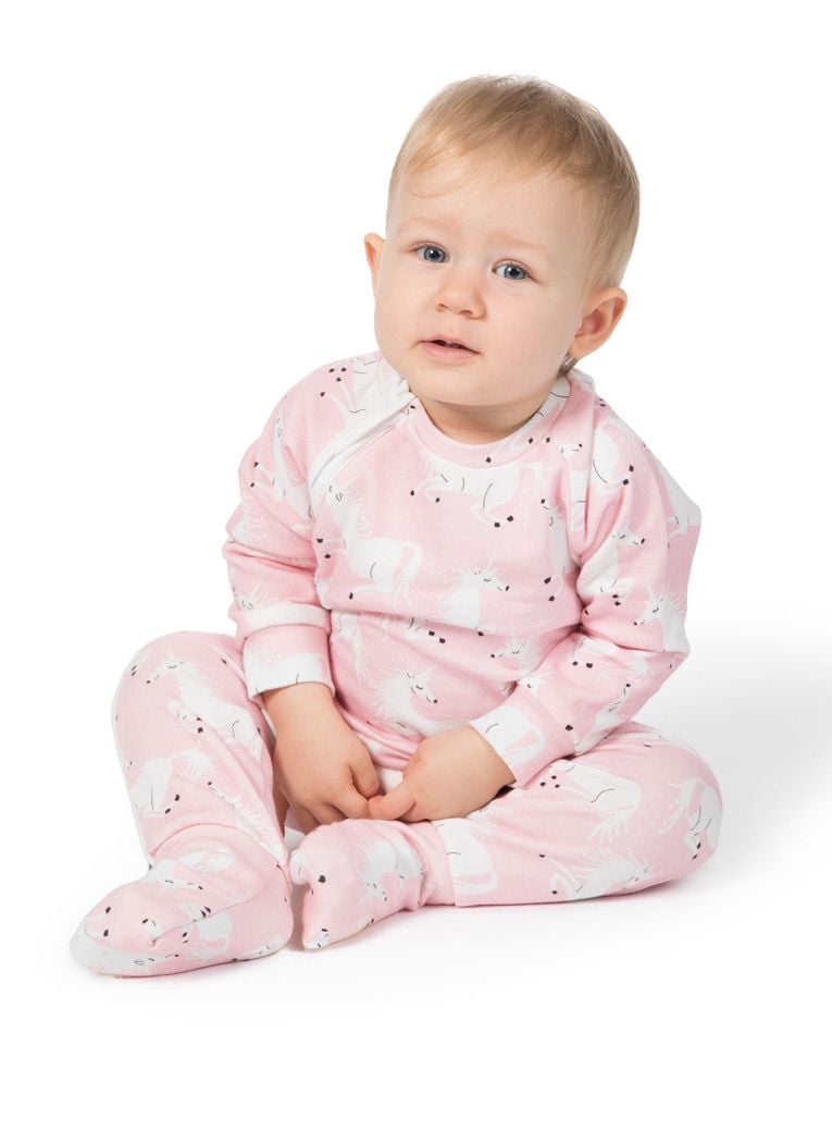 Little Wings by Paper Wings - Zip Up Raglan Romper - Unicorns
