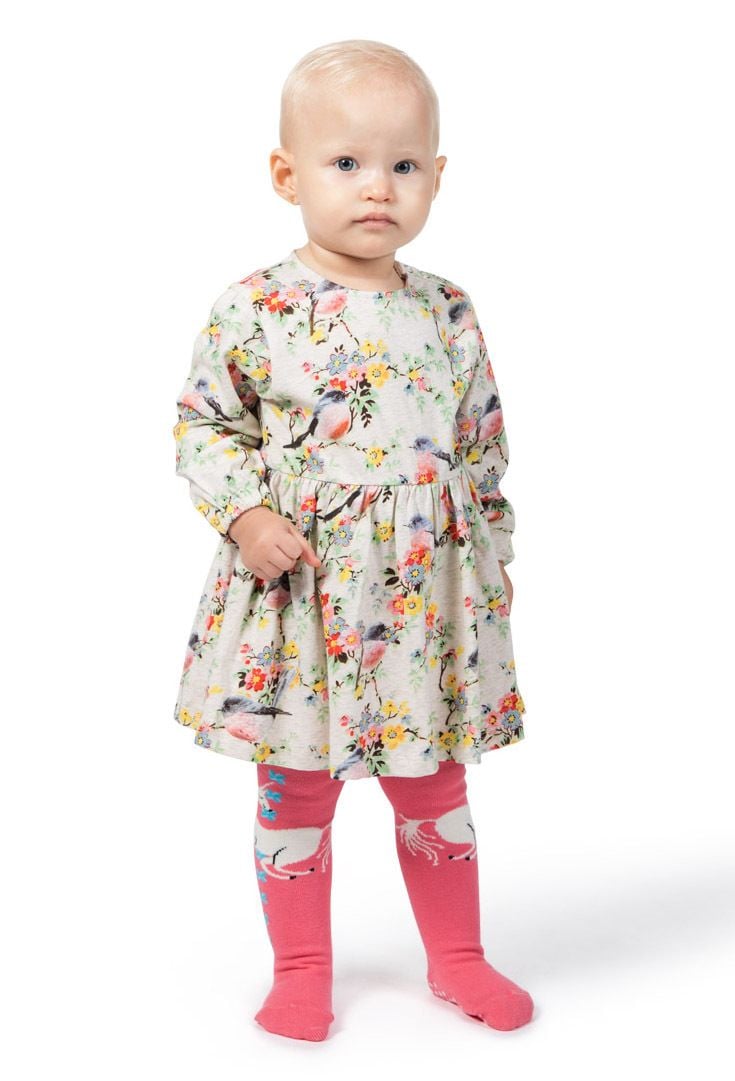 Little Wings by Paper Wings - Loose fit Onesie Dress - Pink Robins