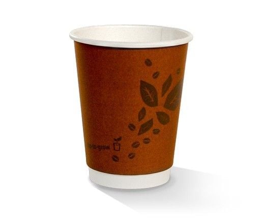 Kraft Cup to Grow - Brown leaf Print