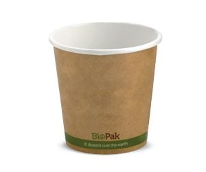 120ml/ 4oz (63mm) Kraft Green Stripe Single Wall Biocup