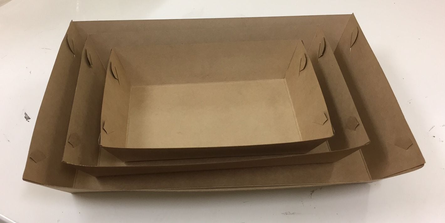 Brown Kraft Boat Tray Small