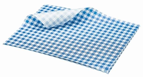 Gingham 35gsm blue/white 190x300
